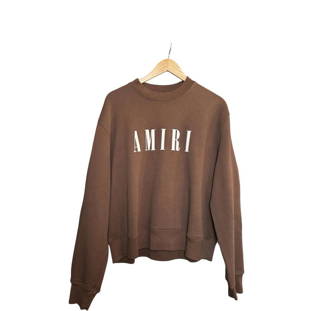 Amiri Brown Logo Sweatshirt Size M New Crewneck Pullover